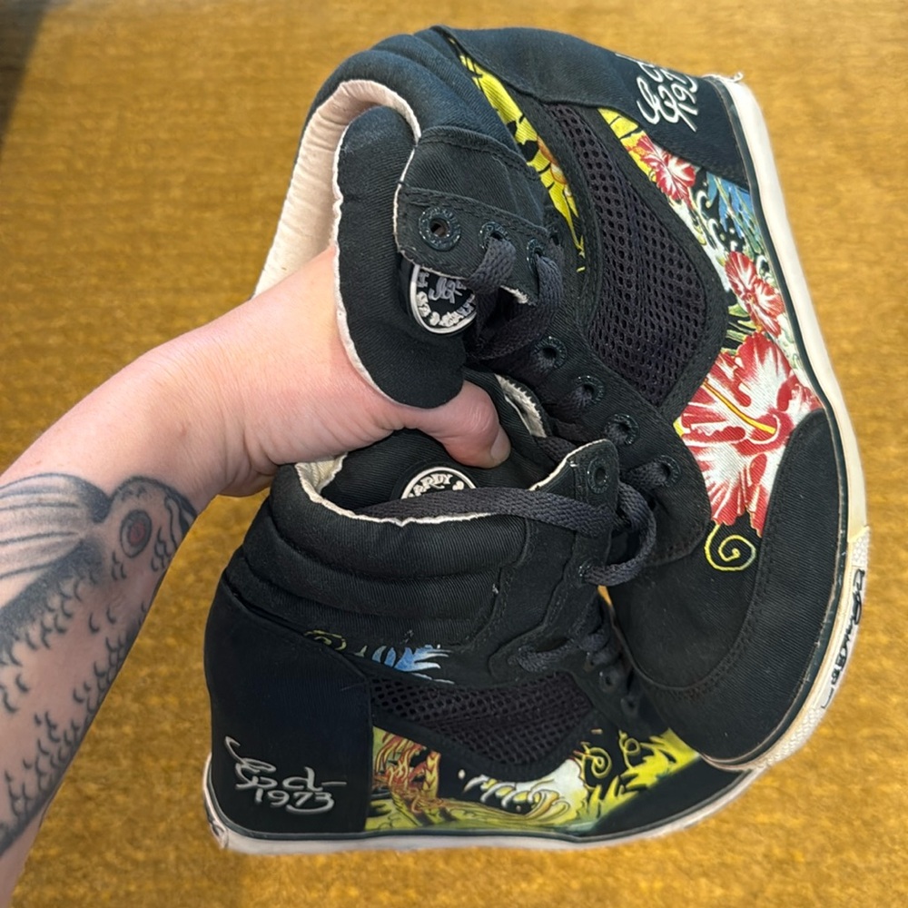 RARE Ed Hardy 1973 Hidden Wedge Sneakers - US 7